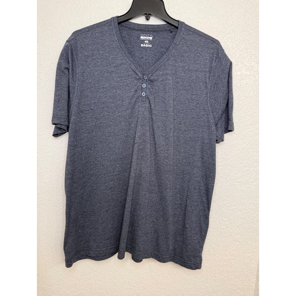 IDENTIC Other - IDENTIC men's 4XL‎ GRAY BASIC short sleeve v-neck henley t-shirt casual comfort